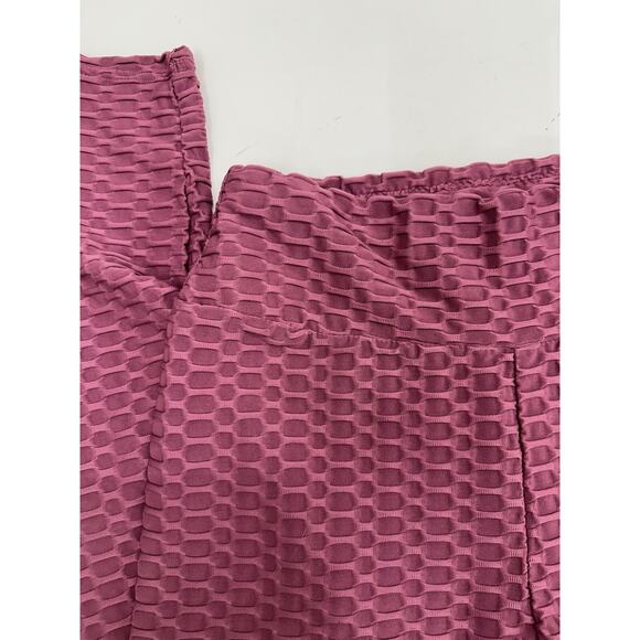 New Mix Womens Leggings Size Large/XL Pink Ruched Honeycomb - Picture 2 of 10